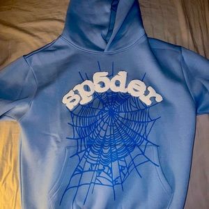 Sp5der hoodie Sky blue